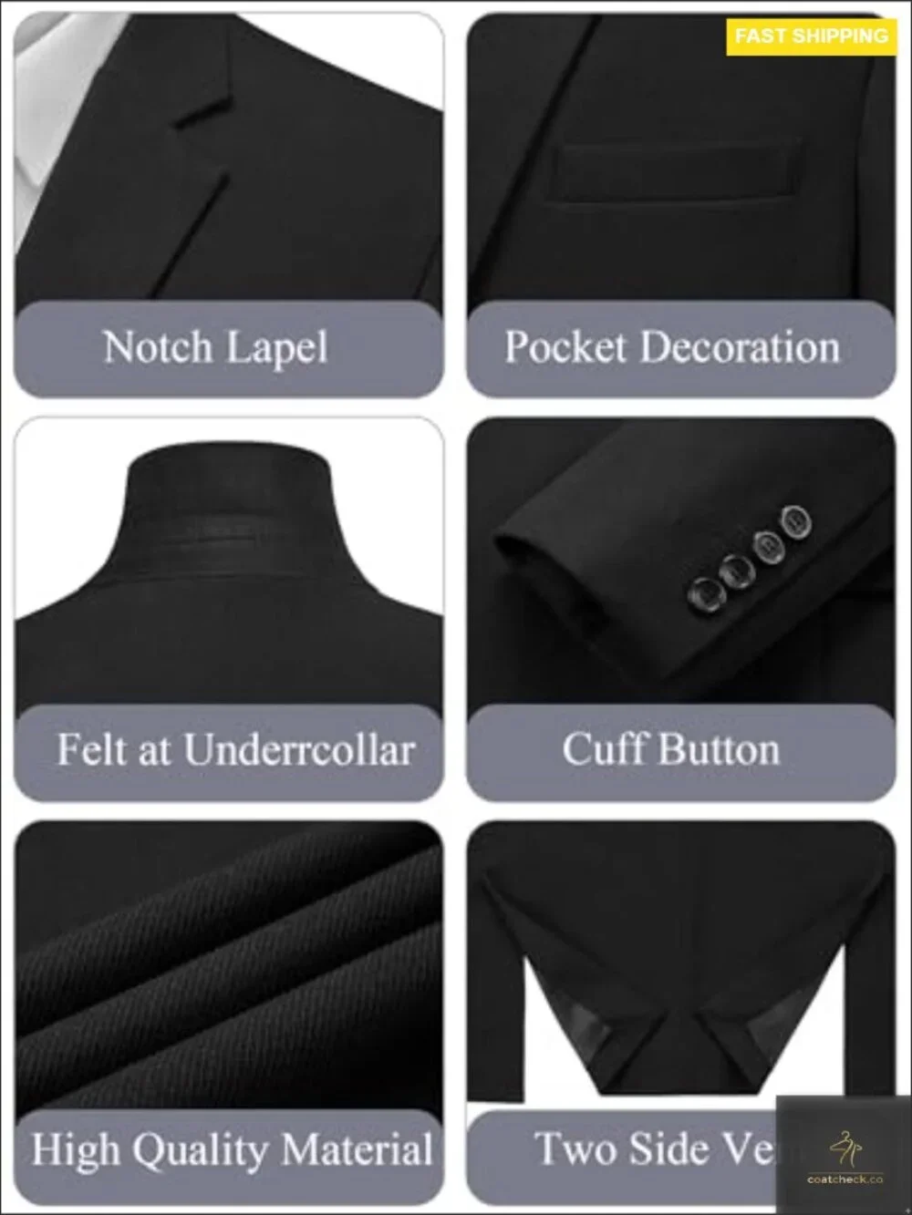 Men's Casual Blazer Sport Coat Regular Fit Lightweight Polyester Classic Style